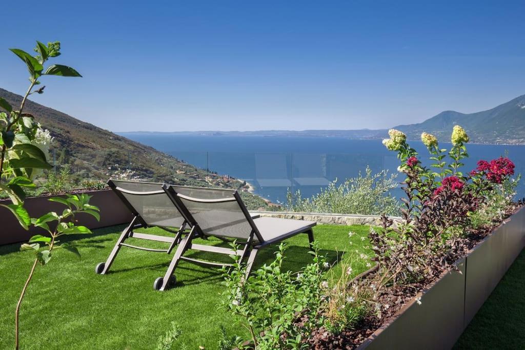 Villa Divina-Apt Armonia-Con Piscina E Vista Lago Castelletto Di Brenzone Luaran gambar
